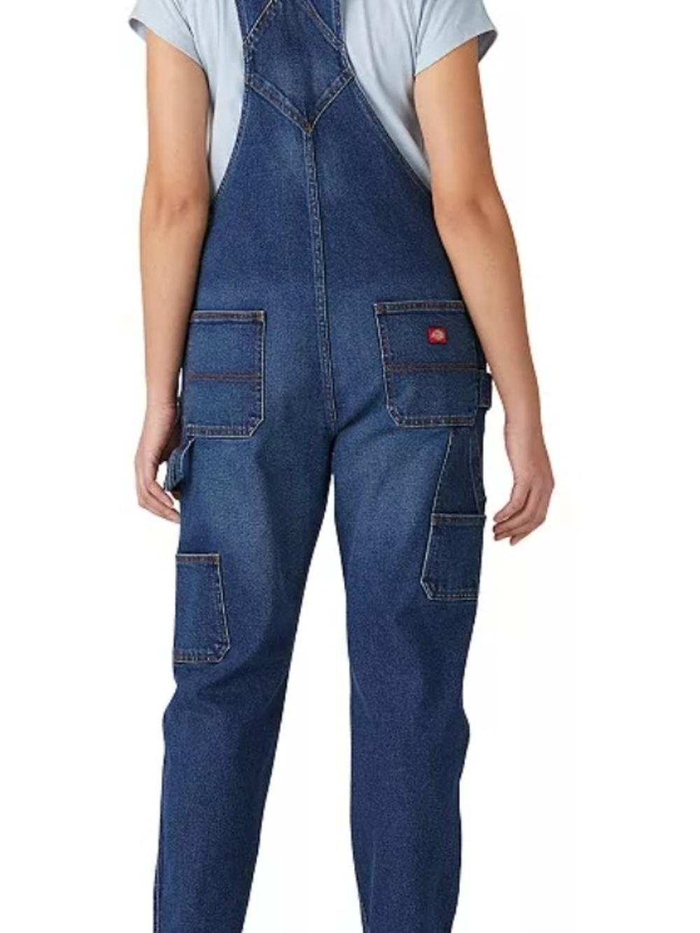 Dickeys Blue Denim Women's Overalls - Classic Scoop Bib Jeans. Boyfriend Cut